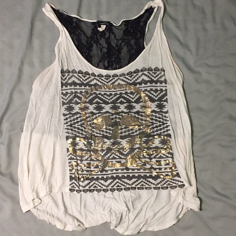 Skull/Aztec/Lace tank top